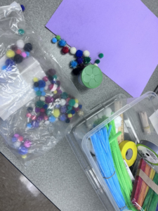 Storage containers of different materials provided to students to create their data physicalizations.